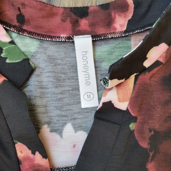 Honeyme Floral Top - Black - Medium - Picture 3 of 4